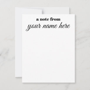 Personalised A Note From Notecards