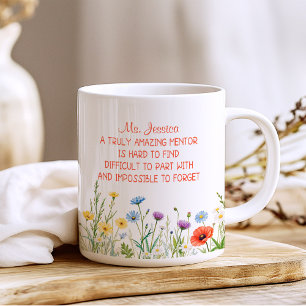 Personalised A Truly Amazing Mentor Floral Coffee Mug