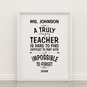 Personalised a truly amazing teacher poster