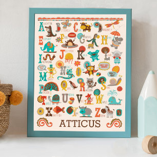 Personalised ABC Animal Alphabet Poster