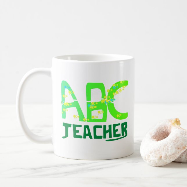 Personalised ABC Teacher Coffee Mug (With Donut)
