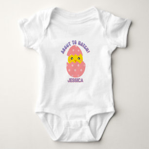Personalised About To Hatch - Baby Girl Easter Bodysuit