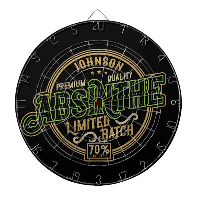 Personalised Absinthe Herbal Spirit Liquor Label Dartboard (Front)