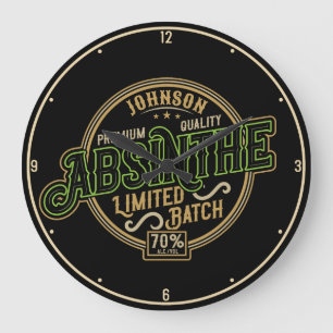 Personalised Absinthe Herbal Spirit Liquor Label Large Clock
