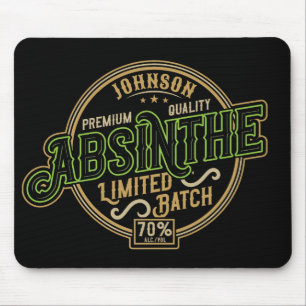 Personalised Absinthe Herbal Spirit Liquor Label Mouse Pad