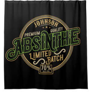 Personalised Absinthe Herbal Spirit Liquor Label Shower Curtain