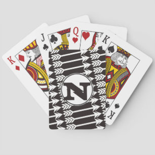 Personalised Abstract Arrow Monogram Playing Cards