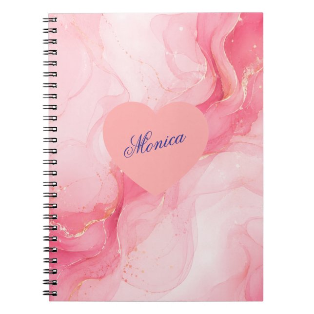 Personalised abstract art notebook Gift for girls  (Front)
