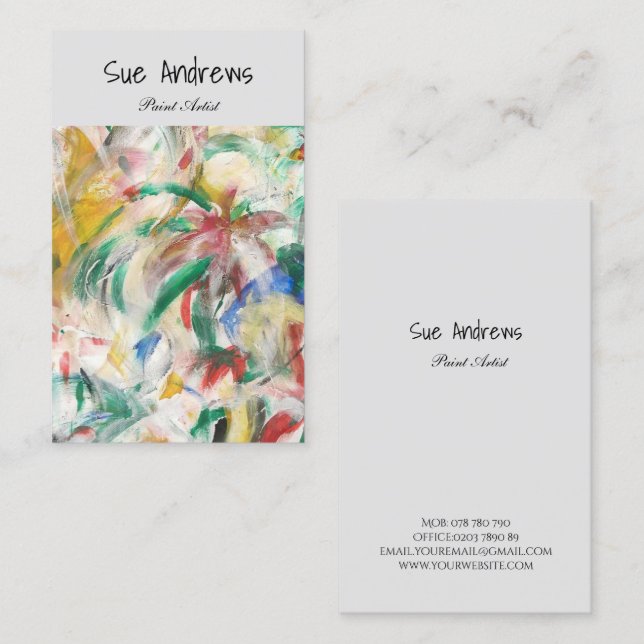  Personalised Abstract Artist Handwriting  Business Card (Front/Back)