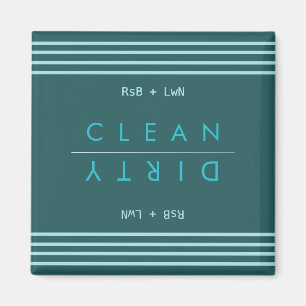 Personalised Abstract Blue & White Clean/Dirty Magnet