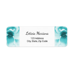 Personalised Abstract Blue & White Florals Return Address Label