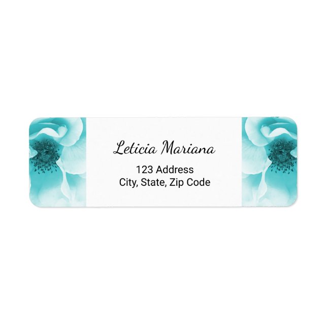 Personalised Abstract Blue & White Florals Return Address Label (Front)