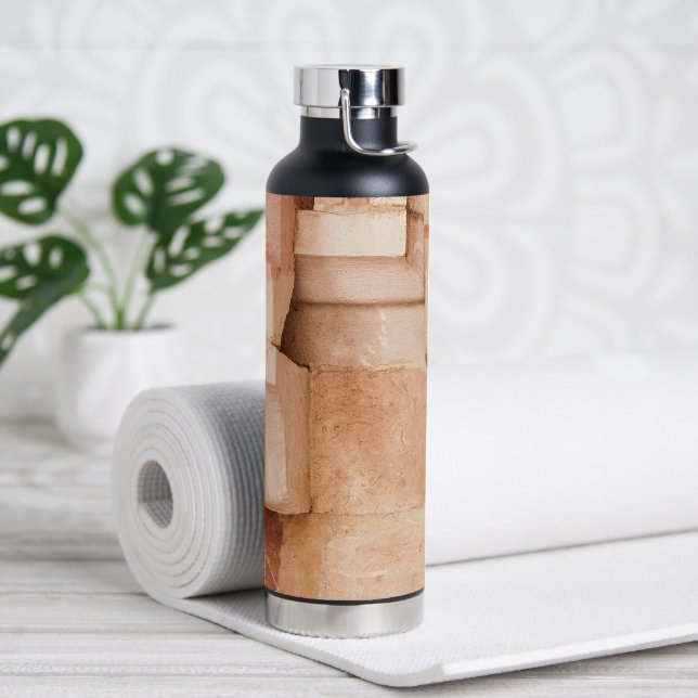 Personalised Abstract Brown-Tones Water Bottle (Yoga (Rotated))