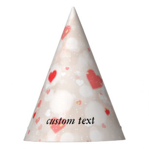 Personalised Abstract Colourful Hearts Pattern Party Hat