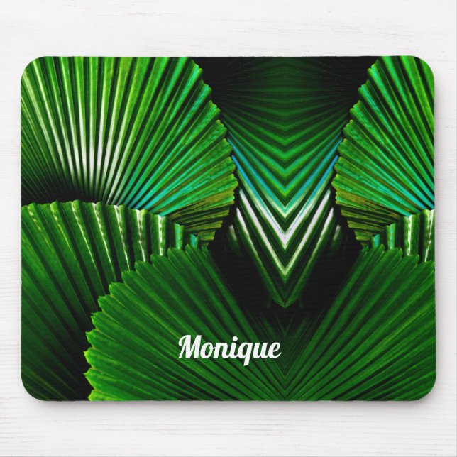 Personalised Abstract Fan Palm Leaves Mouse Pad (Front)