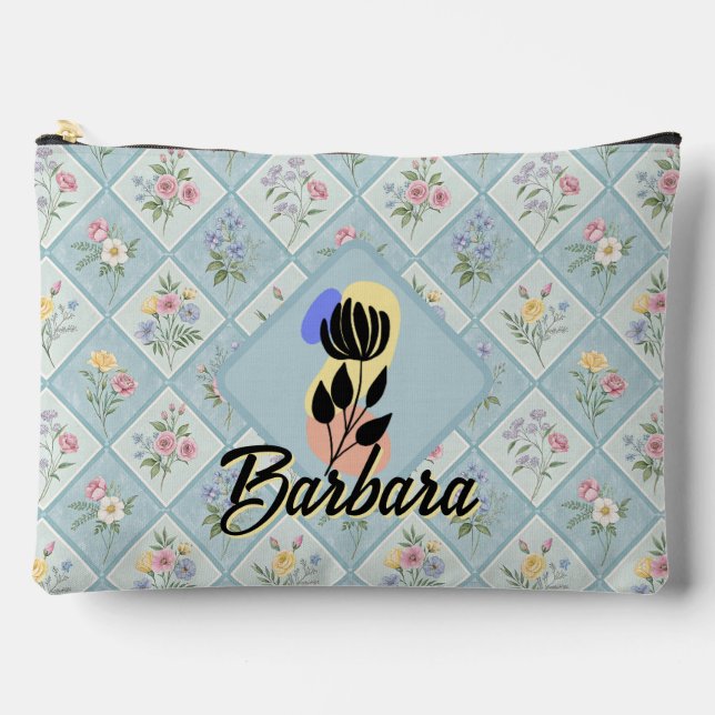 Personalised Abstract Floral  Accessory Pouch (Front)