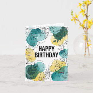 Personalised Abstract Floral Birthday Greeting Car Card
