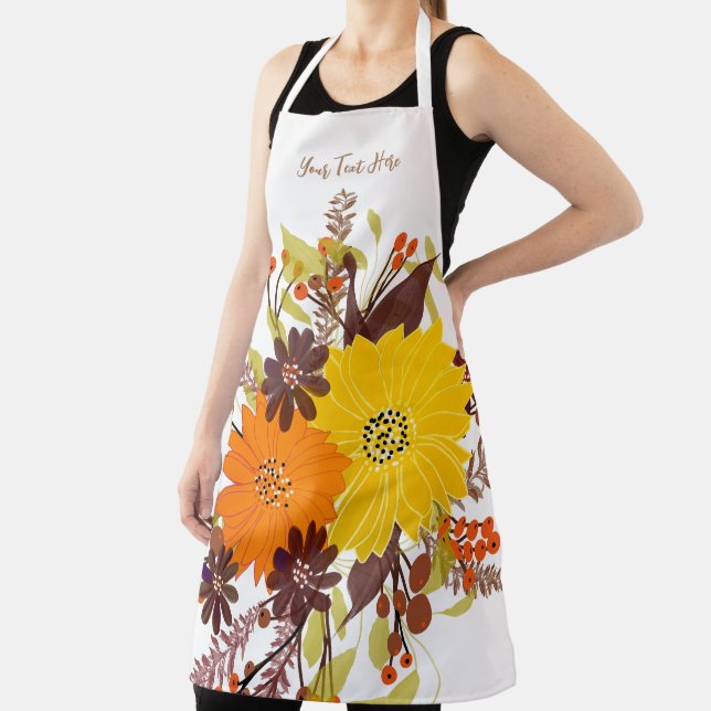 Personalised Abstract Floral Botanical Apron (Insitu)