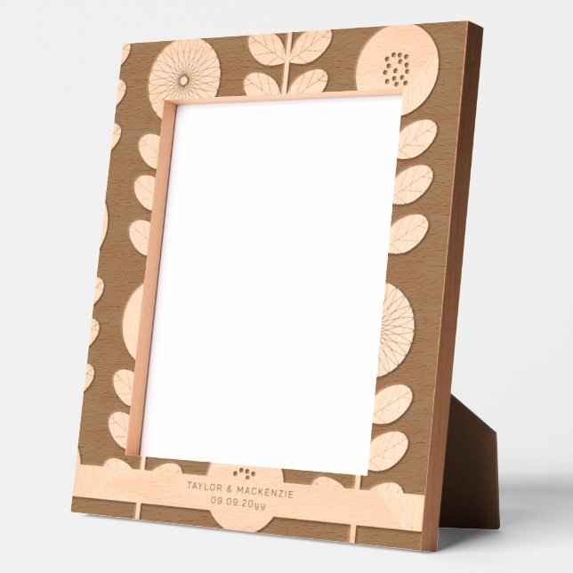 Personalised Abstract Flower Patterned  Etched Frames (Left)