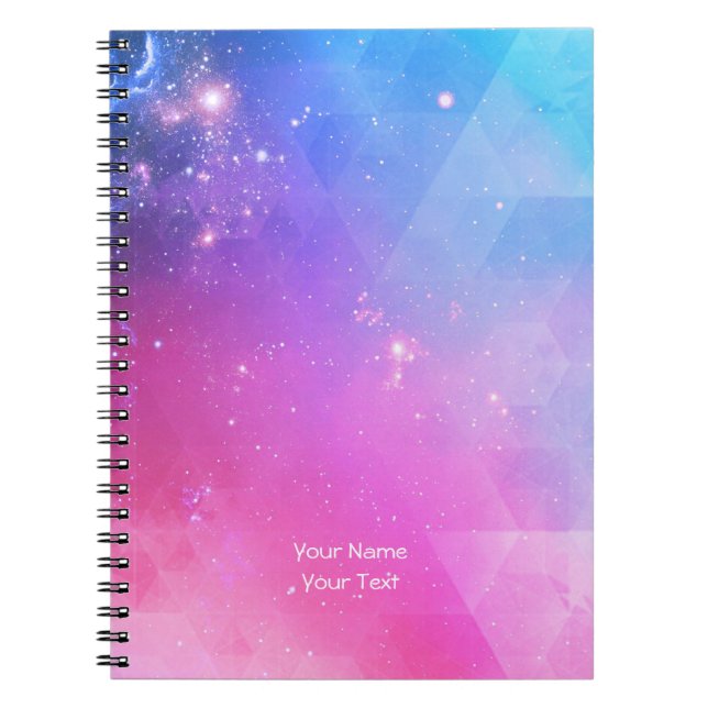 Personalised Abstract Geometric Sky Galaxy Notebook (Front)