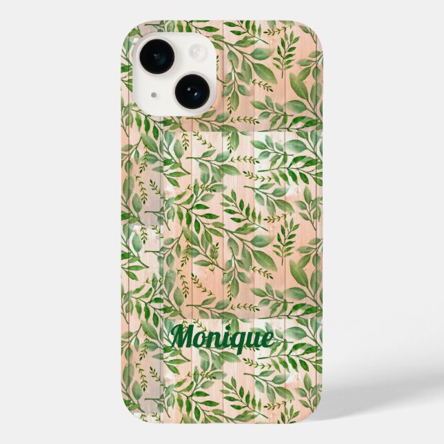Personalised Abstract Greenery Case-Mate iPhone Ca Case (Back)
