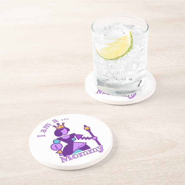 Personalised Abstract Mum Design Custom Name Coaster (Side)