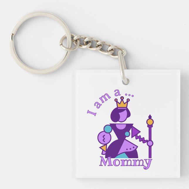 Personalised Abstract Mum Design Custom Name Key Ring (Front)