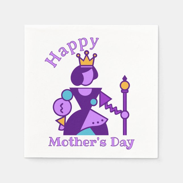 Personalised Abstract Mum Design Custom Name Napkin (Front)