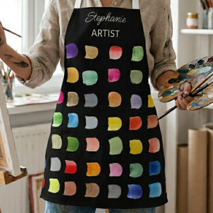 Personalised Abstract Pattern Artists Black Apron