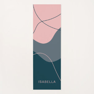 Personalised Abstract Pink Blue Yoga Mat