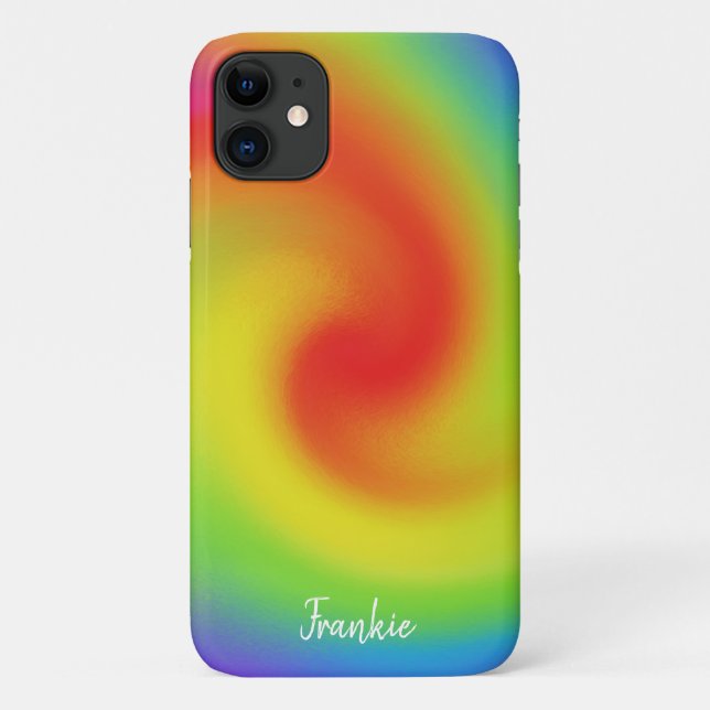 Personalised Abstract Rainbow Wave Artwork Case-Mate iPhone Case (Back)