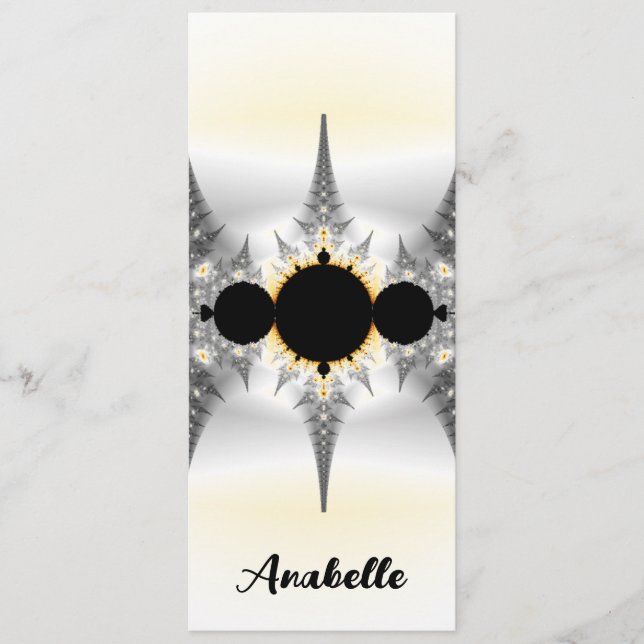 Personalised Abstract Silver Fractal Bookmark (Front)