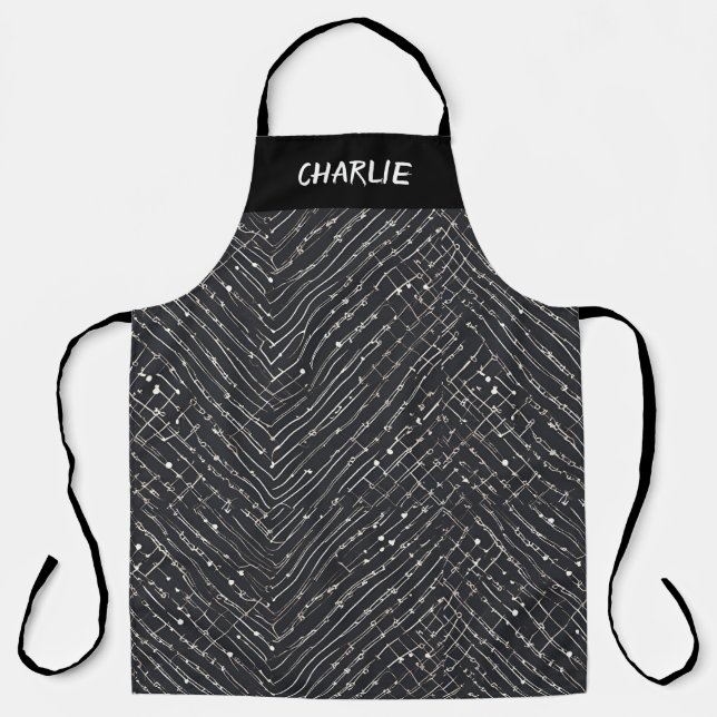 Personalised Abstract Stylish Modern Patterned Apron (Front)