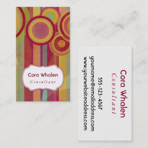 Personalised Abstract with Red, Greens, Yellows Business Card