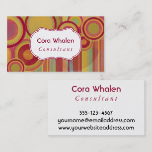 Personalised Abstract with Red, Greens, Yellows Business Card
