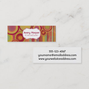 Personalised Abstract with Red, Greens, Yellows Mini Business Card