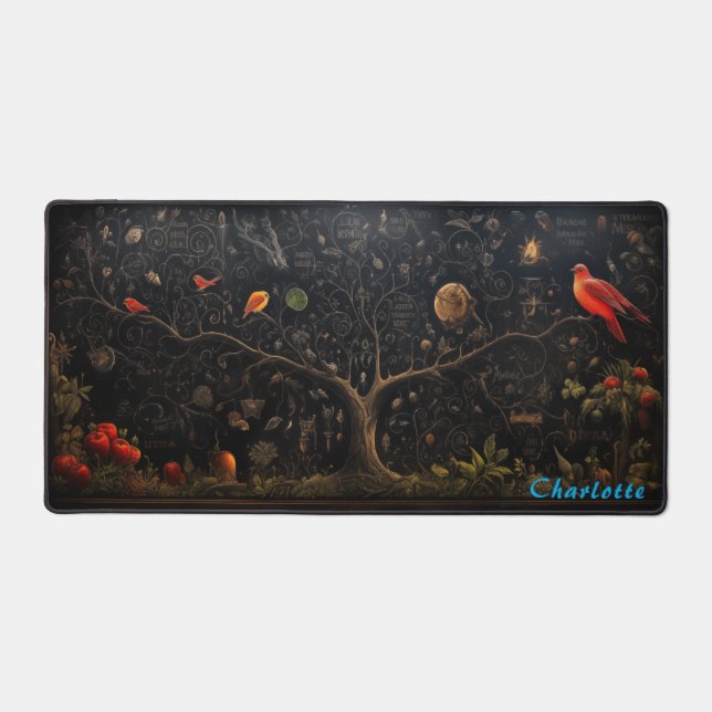 Personalised Abstract Wood Panel Desk Mat (Front)