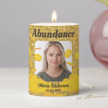 Personalised Abundance Ritual Spell Pillar Candle