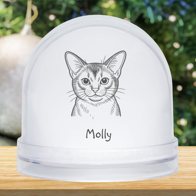 Personalised Abyssinian Cat Christmas Snowglobe (Creator Uploaded)
