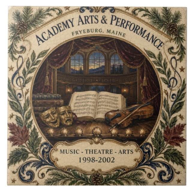 Personalised Academy Arts Performance Fryeburg ME Ceramic Tile (Front)