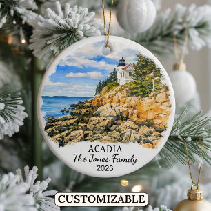 Personalised Acadia National Park, Custom Maine Ceramic Ornament