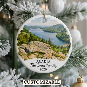 Personalised Acadia National Park, Custom Maine Ceramic Ornament