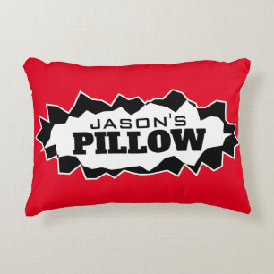 Personalised accent pillow with funny ripped hole