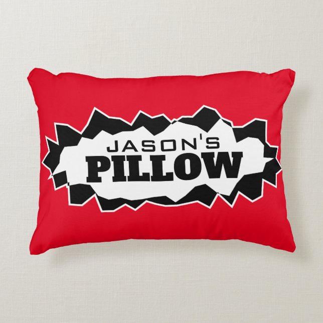 Personalised accent pillow with funny ripped hole (Front)