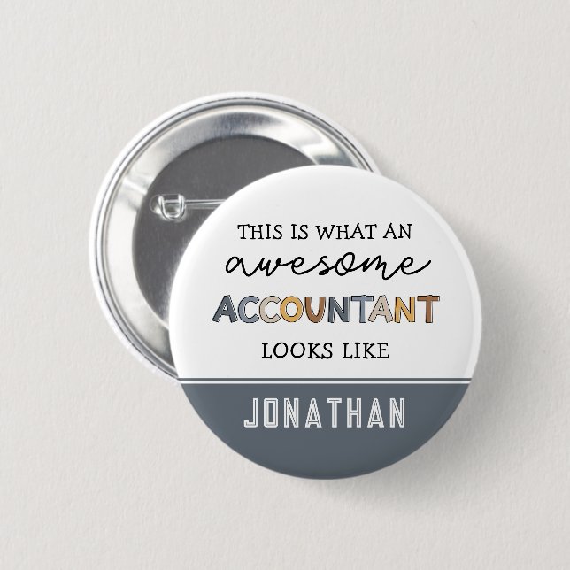 Personalised Accountant Funny Awesome Accountant 6 Cm Round Badge (Front & Back)