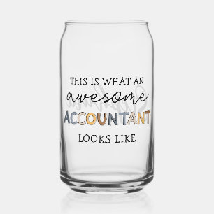 Personalised Accountant Funny Awesome Accountant Can Glass