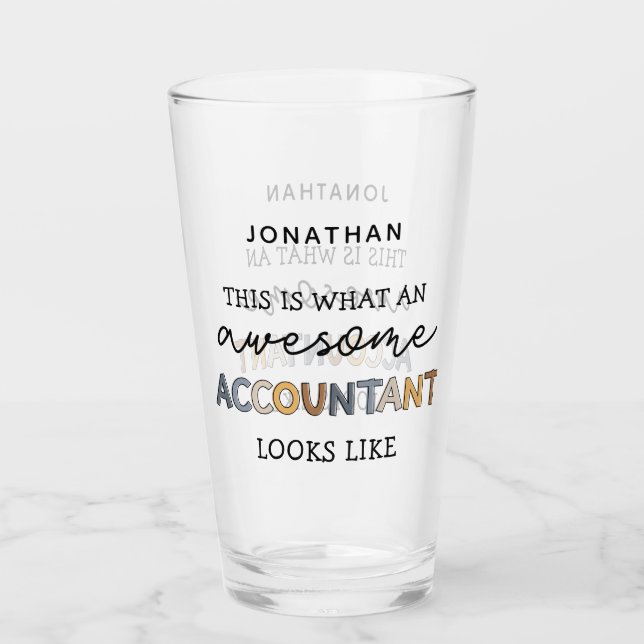 Personalised Accountant Funny Awesome Accountant Glass (Front)