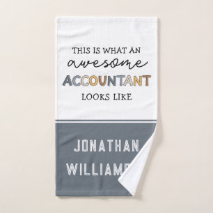 Personalised Accountant Funny Awesome Accountant Hand Towel