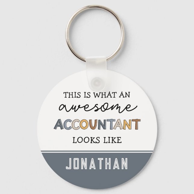 Personalised Accountant Funny Awesome Accountant Key Ring (Front)