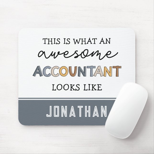 Personalised Accountant Funny Awesome Accountant Mouse Pad (With Mouse)